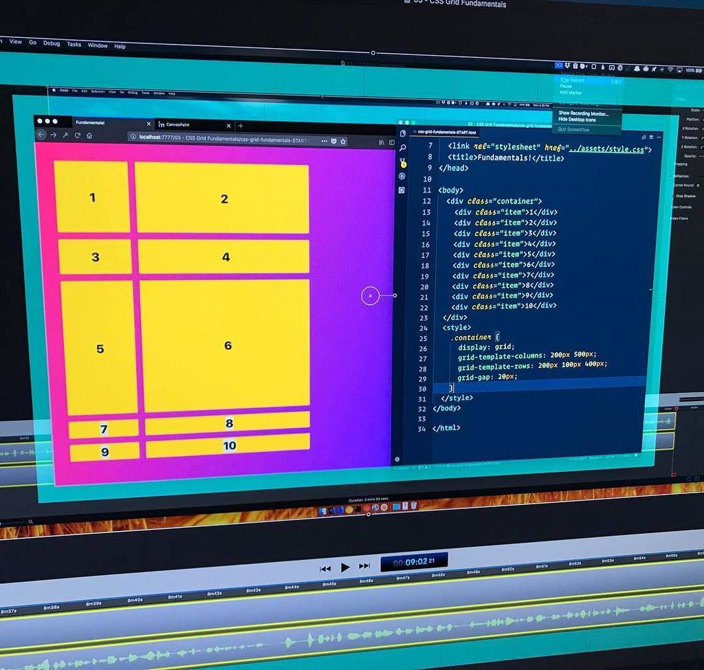 wesbos's tweet photo. Started recording my CSS Grid course! Will be out (free) very early 2018 https://t.co/SXdv3U4hLP https://t.co/CBHZjB7x74