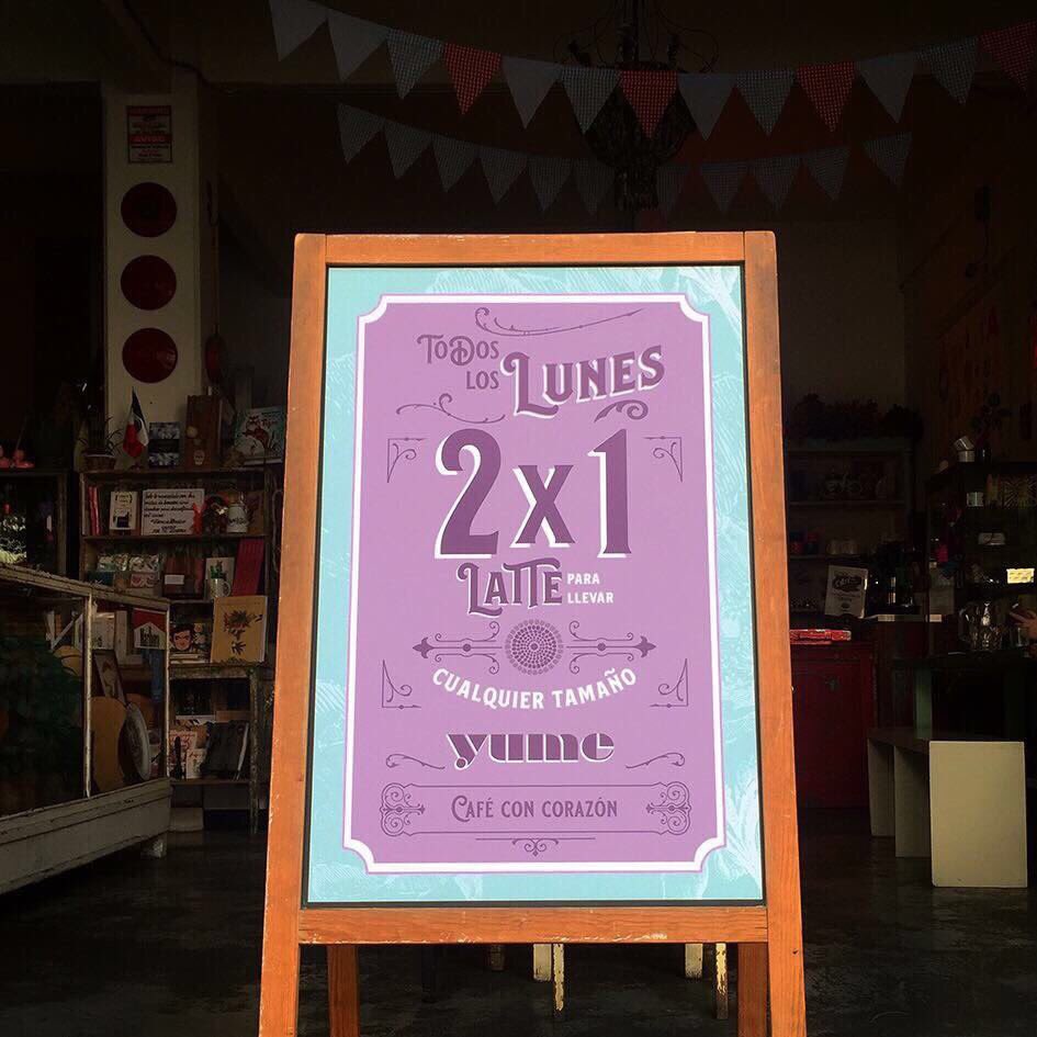Sabemos que los lunes hay pocas buenas noticias, por eso nosotros te tenemos una: ¡2x1 en lattes para llevar!