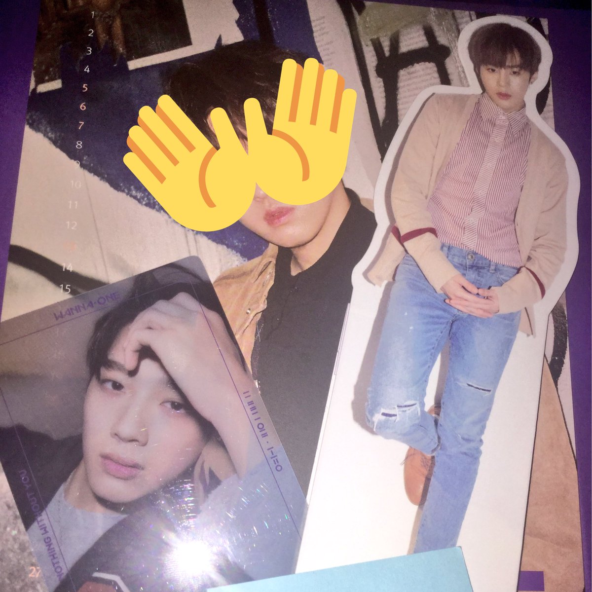 moonlighttokki's tweet photo. WTT—PH only

Wanna ver.
Have: Group calendar(not in the photo),Sungwoon standee, Guanlin pc
Want: Jihoon calendar,standee &amp; pc

One ver.
Have: Group calendar 
Want: Jihoon calendar 

Also WTB Jihoon calendar for both versions!!

Dm~~ https://t.co/zWpRjC5oLK