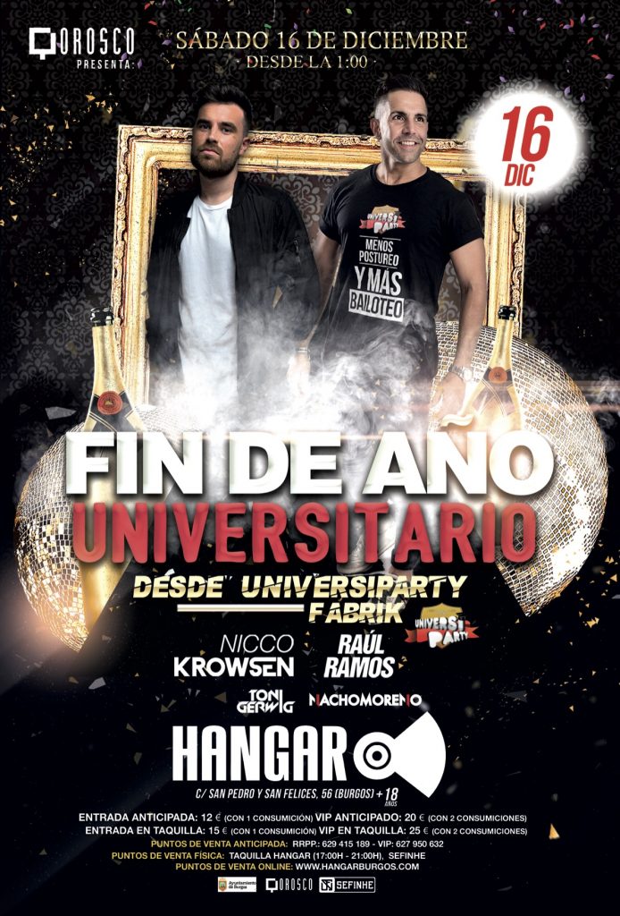 infomovil (@infomovilapp) on Twitter photo El viernes nos esperan <a href="/NiccoKrowsen/">Nicco Krowsen</a> RAÚL RAMOS, <a href="/tonigerwig/">Toni Gerwig</a> y NACHOMORENO en <a href="/HangarBurgos/">Sala Hangar Burgos</a> con Fin de Año Universitario. A partir de las 01:00h. un motón de fiesta!!! El viernes nos esperan <a href="/NiccoKrowsen/">Nicco Krowsen</a> RAÚL RAMOS, <a href="/tonigerwig/">Toni Gerwig</a> y NACHOMORENO en <a href="/HangarBurgos/">Sala Hangar Burgos</a> con Fin de Año Universitario. A partir de las 01:00h. un motón de fiesta!!!