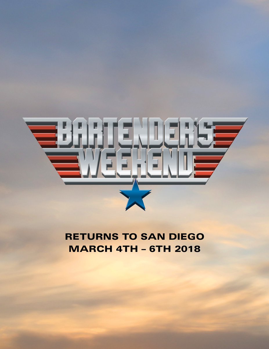 Announcement Time! The official dates for the 5th annual “Bartender’s Weekend” in San Diego, CA are March 4th - 6th 2018. Start making your arrangements, as we look forward to seeing all of your smiling faces back in America’s Finest City in the spring. More details to follow.