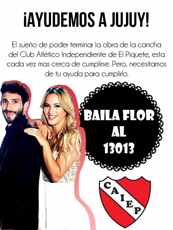 NewsVigna's tweet photo. ¡Puesto uno en Argentina!

¡Vamos hoy con todo campeona! A dejar el alma @flor_vigna @GonzaloGerber @LanziCarla 

¡Hoy se tienen que quedar por @CAIEPJUJUY!

HOY TODOS BAILA FLOR AL 13013 https://t.co/BhdeDWfYgp