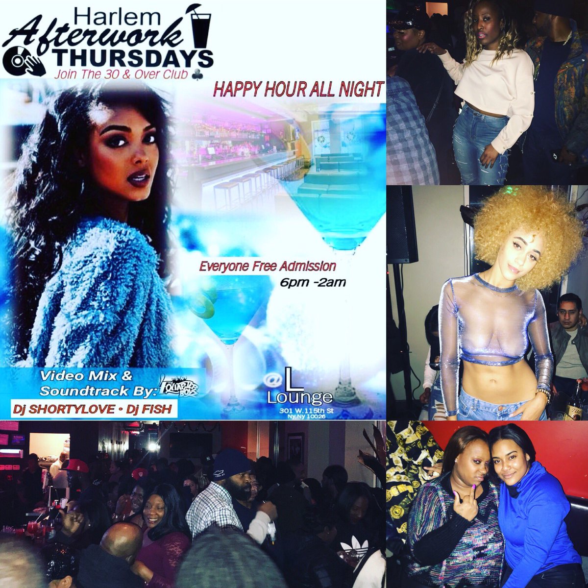 mr_stylze's tweet photo. #YourFavoriteAfterworkSpot Continues... “It’s A Vibe “ Mix Mingle Party with the 30 &amp; Over Club♣️ 
6pm-2am @L Lounge 301 w 115th st #HarlemAfterworkThursdays 
Happy Hour All Night https://t.co/oPZCpqOiLd