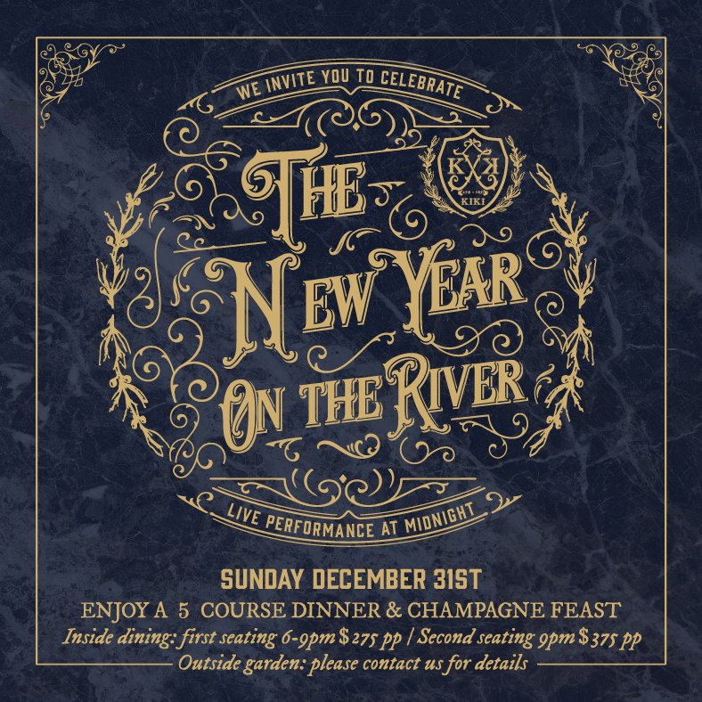 Let’s ring in the New Year together!
Welcome 2018 on the river, basking in the splendid view while enjoying a 5 course feast &amp; a champagne extravaganza. Cheers! bit.ly/2AANtgm