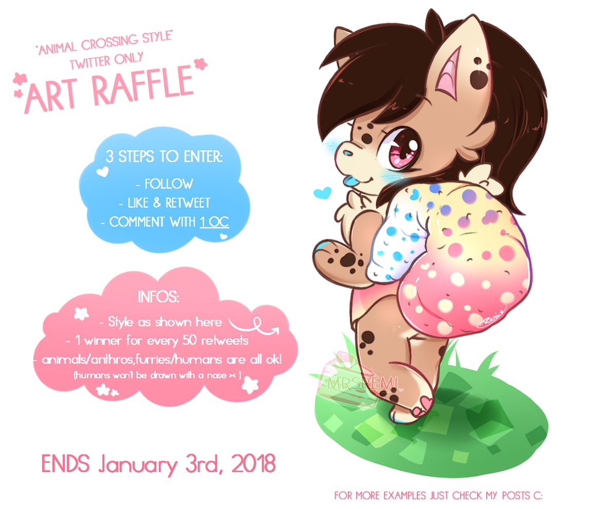 RAFFLE TIME~~!!***

I guess Twitter turned out to be more fun than I thought, so what's a better way to generate more traffic than with FREE ART, right?

Winner/s will be drawn randomly and should respond within 24hs or else I'll pick new ones! This won't be my last raffle dw ;w;
