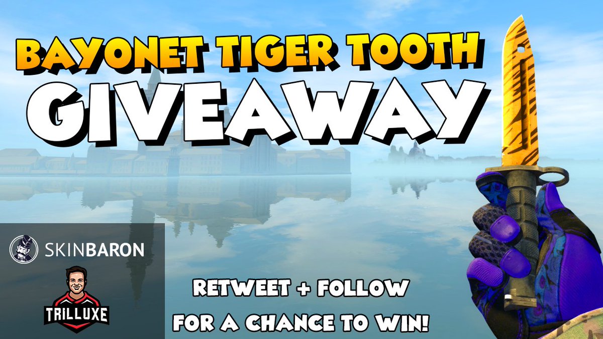 TrilluXe's tweet image. Giving away a Bayonet Tiger Tooth FN in cooperation with @SkinBaronDE ! 🙂
Retweet & follow for a chance to win! 👌
Check out Skinbaron if you wanna sell/buy skins: skinbaron.de/partner/trillu…