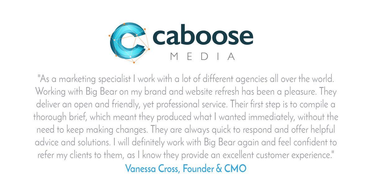 bigbearcreative's tweet photo. Thanks for the great testimonial Vanessa @CabooseMedia 😊 https://t.co/IL6Of60Lbk