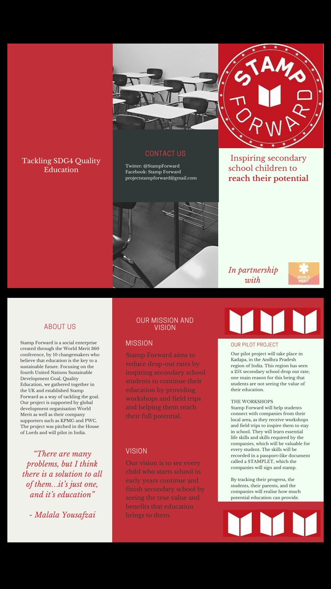 StampForward's tweet image. Our brochure has been made! Here is a preview... ready to spread the word about who we are, our mission and vision, and our pilot project!