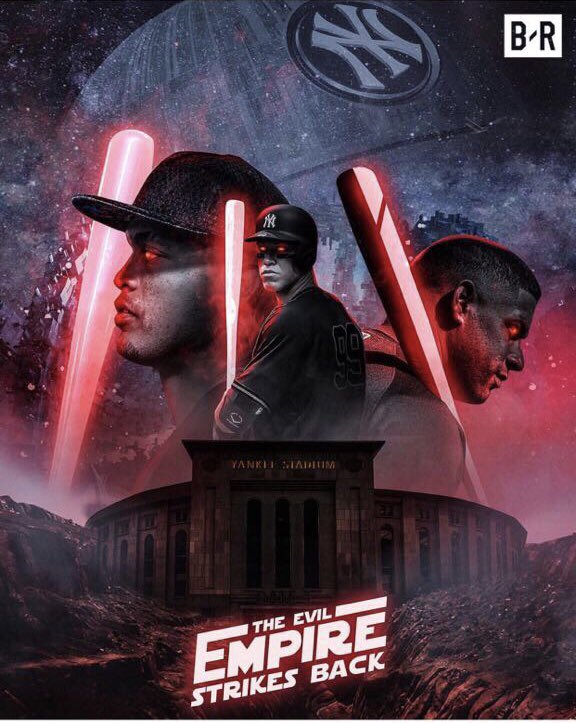 El Imperio del Mal les puso Theo Epstein cuando GM c/Redsox

Con la llegada de Stanton es un nvo despertar del Lado Oscuro? del Nuevo Orden?

Pronto llenaran el planeta beisbol de pura oscuridad

Winter is Here
Darkness your biggest fear
Yankees 2018
they comin 
(asi lo venderia)