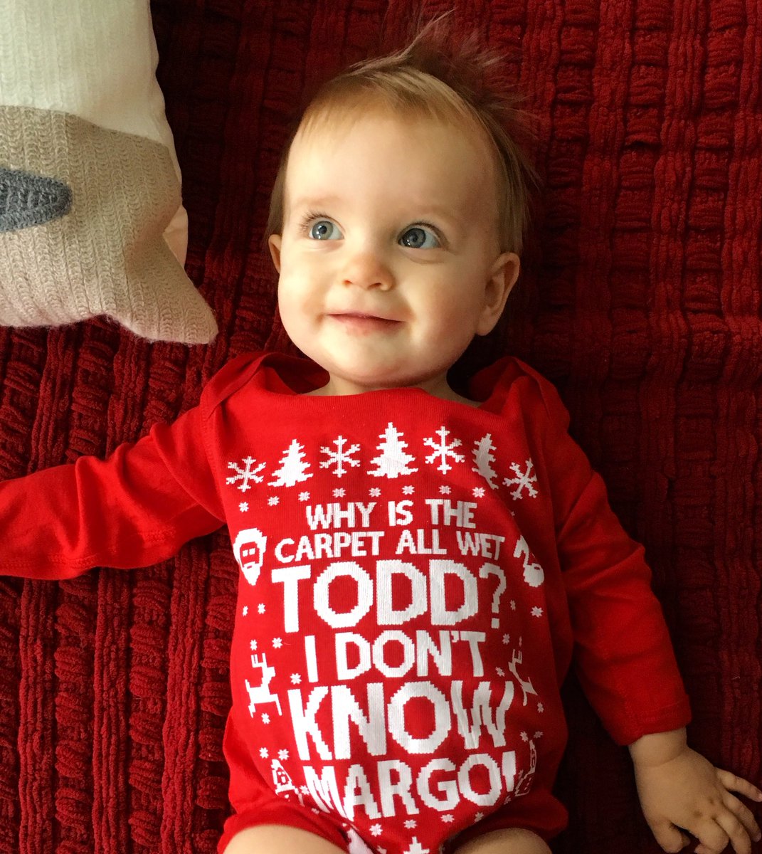 stefysays's tweet photo. When your daughter’s name is Margot, this is bound to happen at Christmastime. #ChristmasVacation #MargoChester @OfficialJLD 🎄❤️ https://t.co/isBVvjoQcy