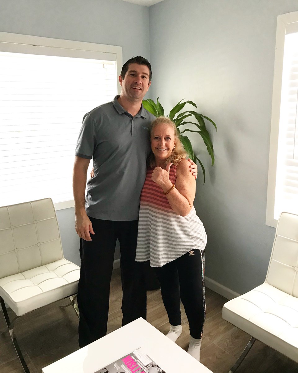 StretchPros's tweet photo. Thumbs up from Laurin today!  We are working on getting her calf muscles stretched out.  Although a new client she is already a raving fan and supporter.  Thank you!  https://t.co/ht2nKWBajc

#stretchprostampa #assistedstretching #stretchforlife #flexibility https://t.co/oDrt1K6stB
