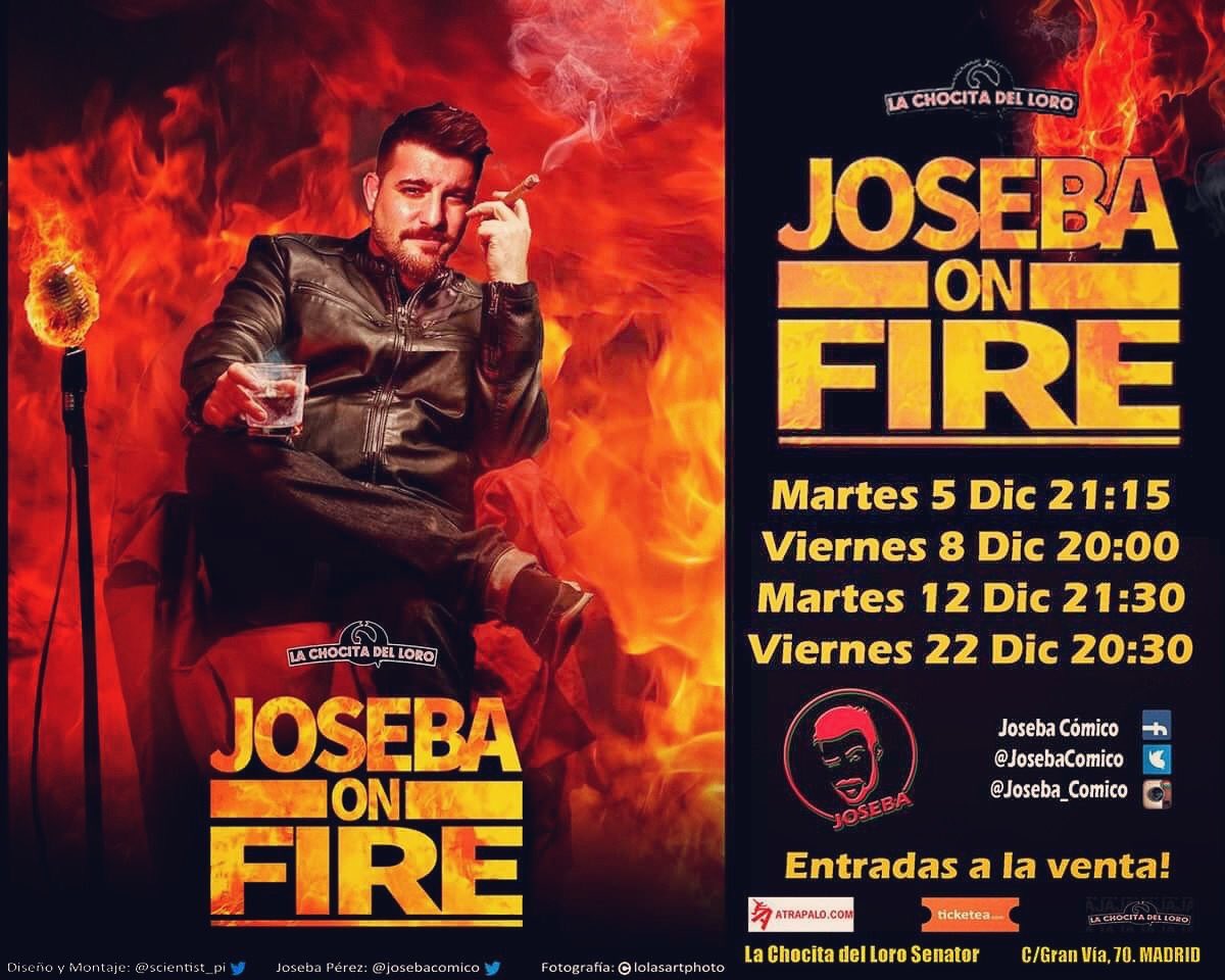 chocitadelloro's tweet photo. Mañana martes no te pierdas #OnFire de @JosebaComico en la @chocitadelloro de #GranVía https://t.co/arl4ivMVHN Si haces RT y eres follower sorteo de 2 entradas https://t.co/MiQhmyY0AB