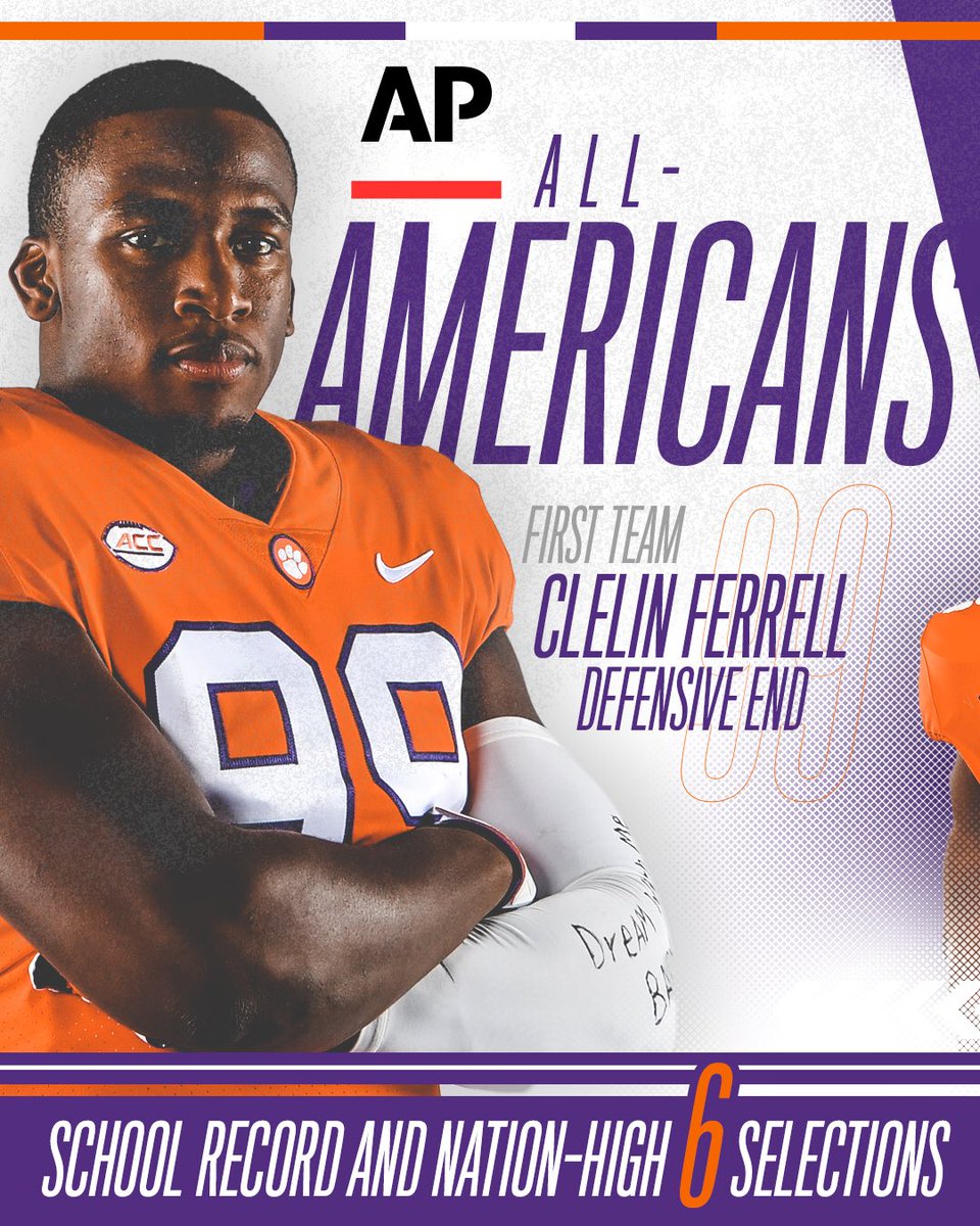 ClemsonFB's tweet photo. Most AP All-Americans of any team in the country...
Best is the standard.
#ALLIN https://t.co/la5AefrJJs