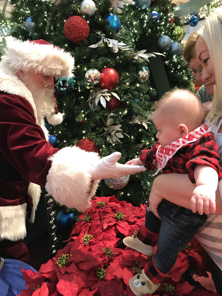 ElonPJ's tweet image. Merry Christmas!!! @TheEllenShow please rate little Patrick meeting Santa for the first time!  He loves your show and watches everyday with Mommy!!!