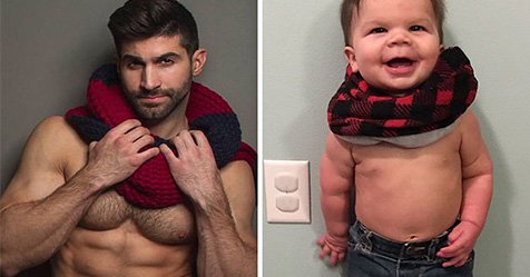 Mulher recria poses do irmão modelo com seu filho caçula, e o resultado é muito fofo bit.ly/2jODhrh