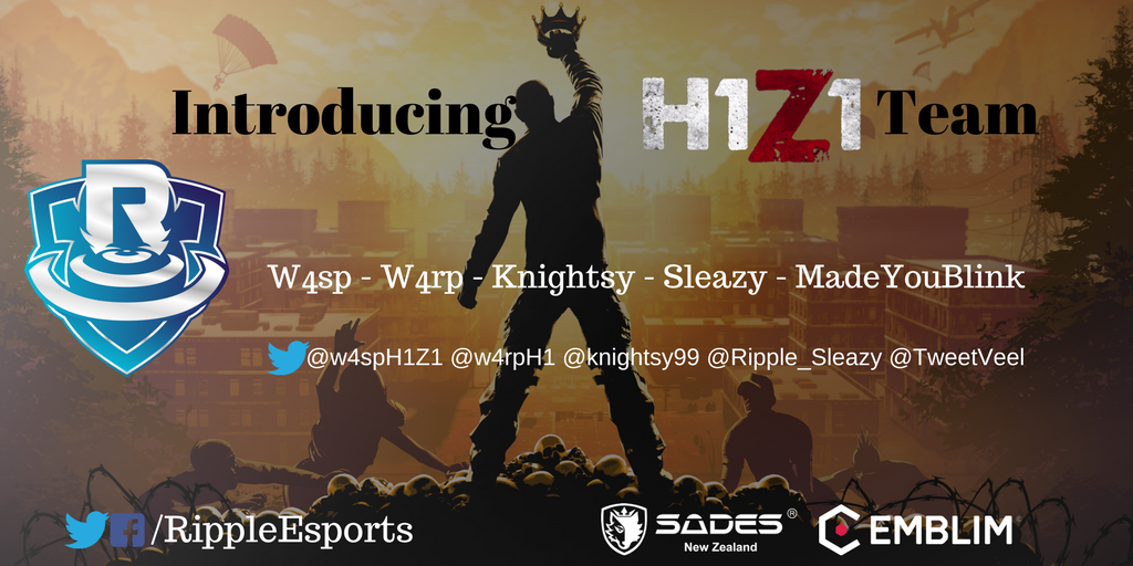 RippleEsports's tweet photo. Ripple welcomes the H1Z1 team! Read more here at https://t.co/y8QOLdhTrT #ripple #ridethewave https://t.co/pRBCLR63ue