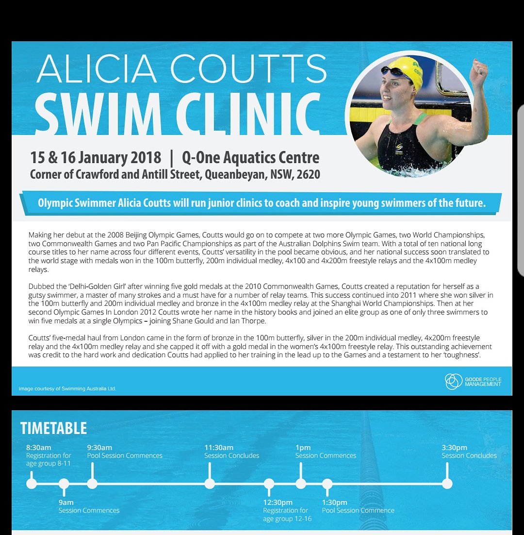 Excited to announce I have launched my own swim clinics. Head to goodemanagement.com.au to register ❤❤❤