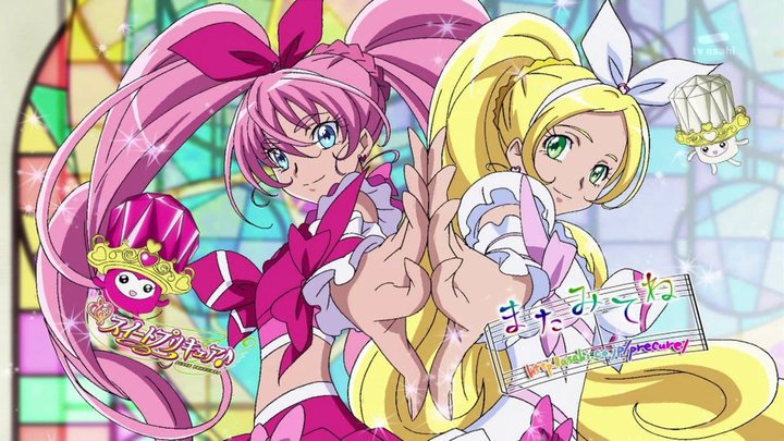 8)Suite Precure-What better way to catch up with a childhood friend with whom you have fallen out than by becoming a legendary warrior of music wih her?-Starts with a return to the duo format-Music motif-Theme is accepting others & dealing with grief