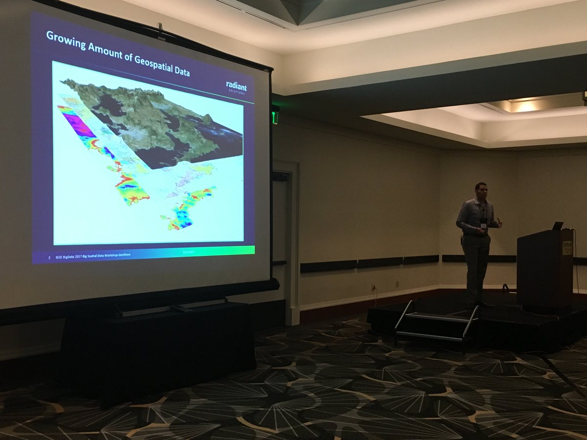 GeoWaveRadiant's tweet photo. Michael giving a keynote at the @ieeebigdata conference about how multidimensional indexing can speed up your geospatial analytics by multiple orders of magnitude! https://t.co/5hhaBaGO9N