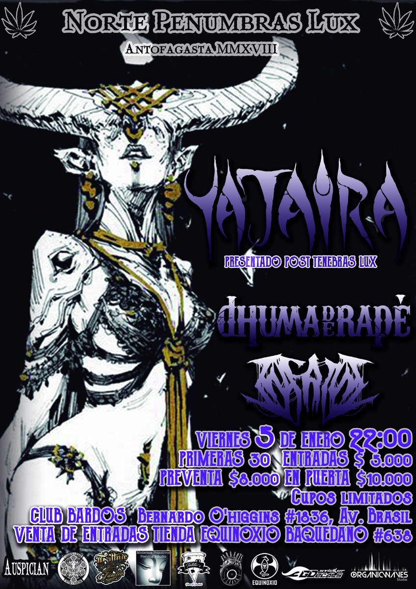DhumaDerape's tweet photo. ++ 5 de enero ++  ANTOFAGASTA CHILE 
@StonerRockM @stoner_rock_fr  @NewRockChile  @rockaxiscontodo  @RockChilensis  @agendaantofa https://t.co/KapMa3XpMu