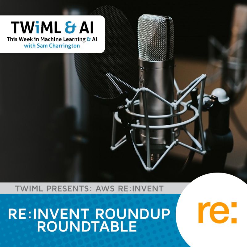 twimlai's tweet photo. Part 1 of our re:Invent series is live! @samcharrington, @mccrory and @lawrencechung_ talk machine learning announcements from @AWSreInvent, including SageMaker, DeepLens, Greengrass, tons of IoT talk, Alexa for Business &amp; more. Check it out at https://t.co/pG90bSvAn2 https://t.co/crM6JLz2fb