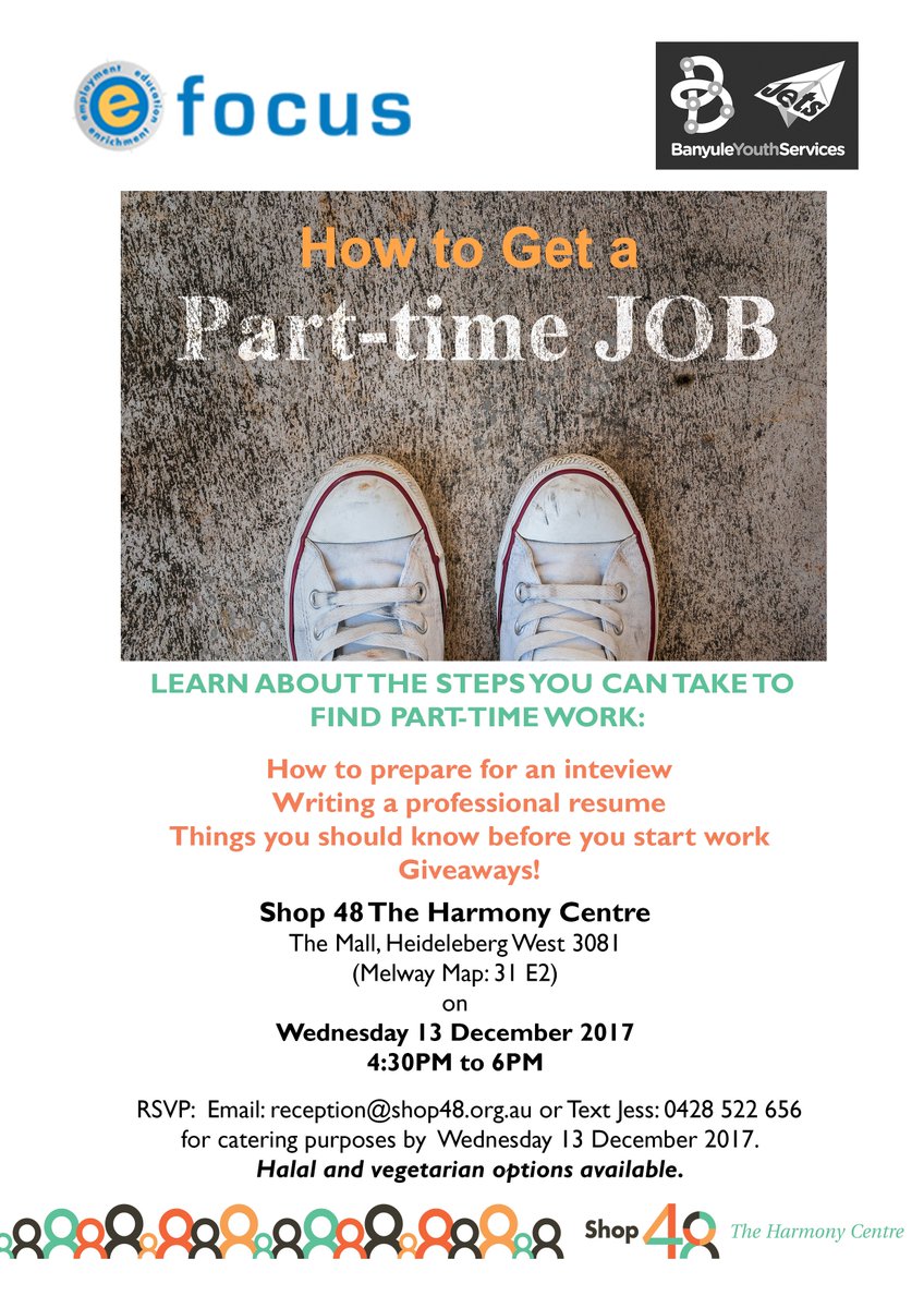 Are you a young person and want to know what it takes to get a part time job? Join us at Shop48 tomorrow from 4:30-6pm to find out how! We hope to see you there!