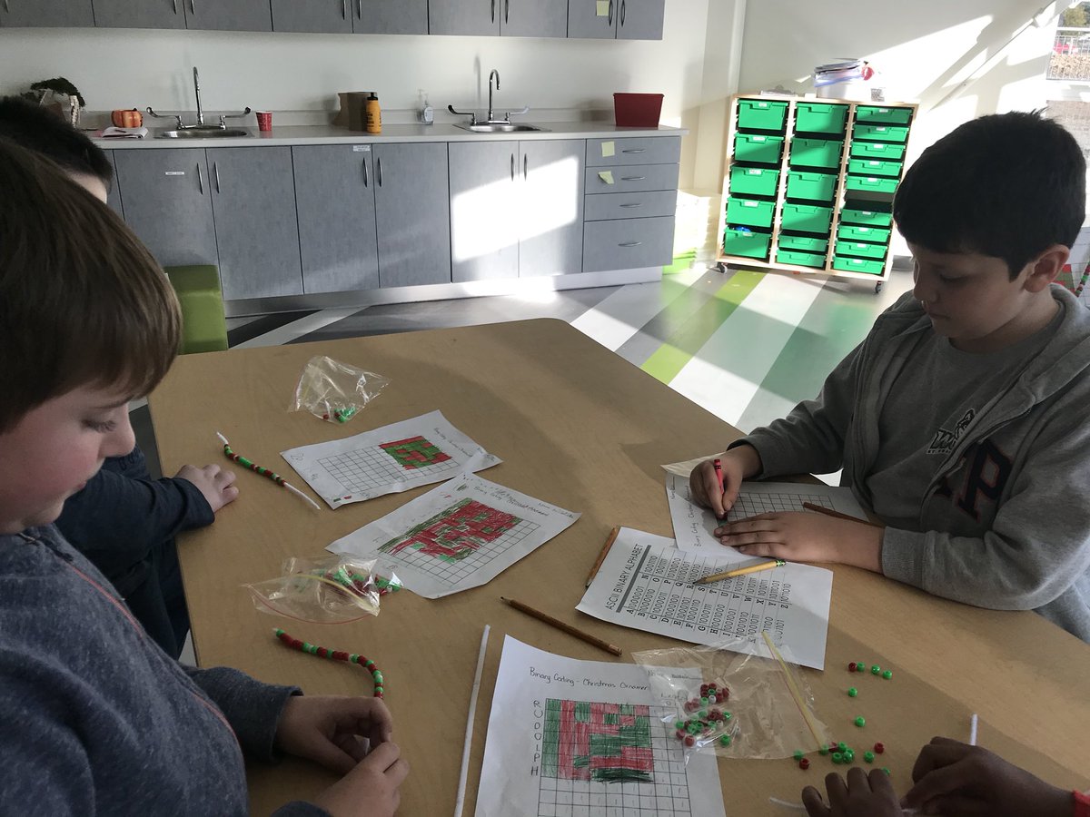 MsBuragina's tweet image. Computer programers in action! Using #BinaryCoding to create Christmas ornaments from our written code ... can you read the word hanging from our ornaments? @alcdsb_stfa @ALCDSB #OntarioCodes #Math
