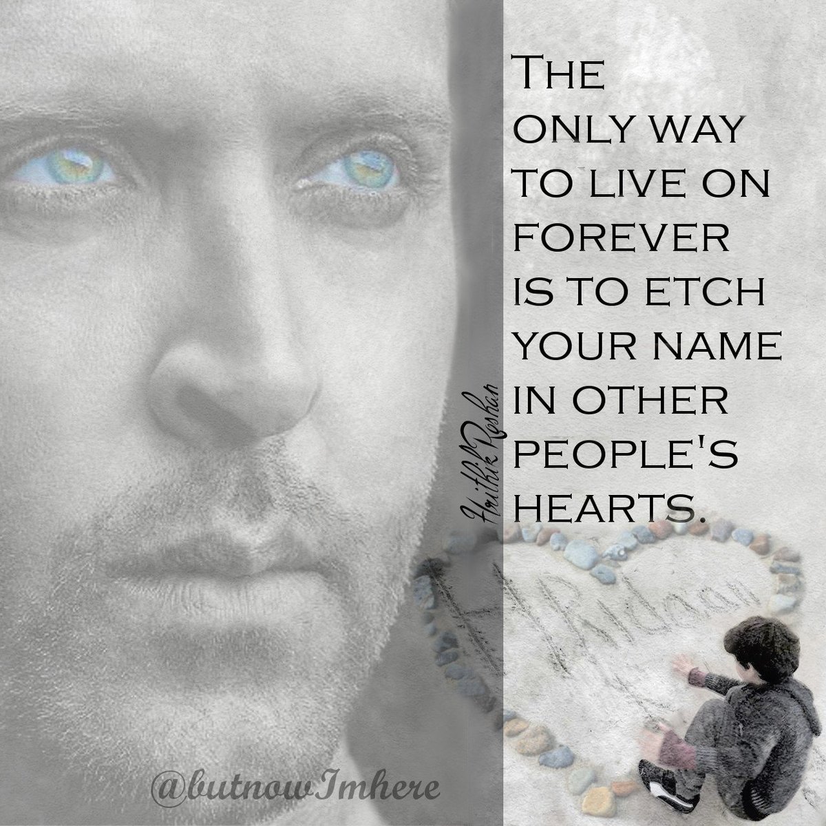 butnowImhere's tweet photo. "That won't last my son,d only way 2 live on 4ever is 2 etch ur name in other peoples hearts."
#Hrithik said this to his son #Hridaan more than two years ago.
@iHrithik has carved his name in many hearts.❤️
#Hrithikians are the prove of it.
#onlylovelasts #TuesdayThoughts https://t.co/SNjQkDScAe