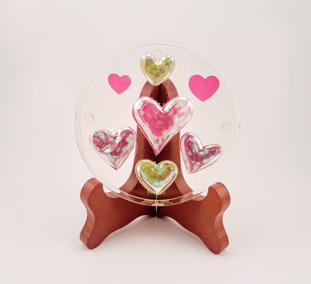 dovesclosetinc's tweet image. Glitter Heart Handmade Resin Coaster FI0287 etsy.me/2ru3jmp #Handmade #HeartCoaster
