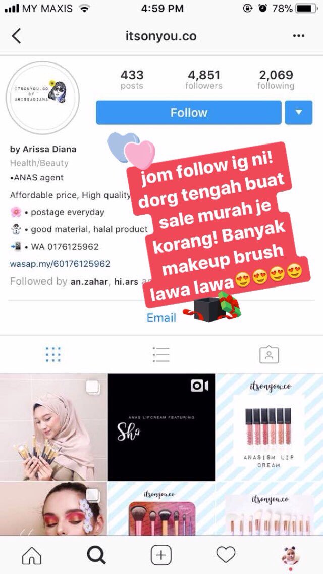acidsxx's tweet photo. @twt_tudung YEAR END SALE harga tgah murah sangat sangat ni😭 boleh dm to purchase! #ttshop makeup brush murah lawa💋❤️ https://t.co/uCeTJidqmh