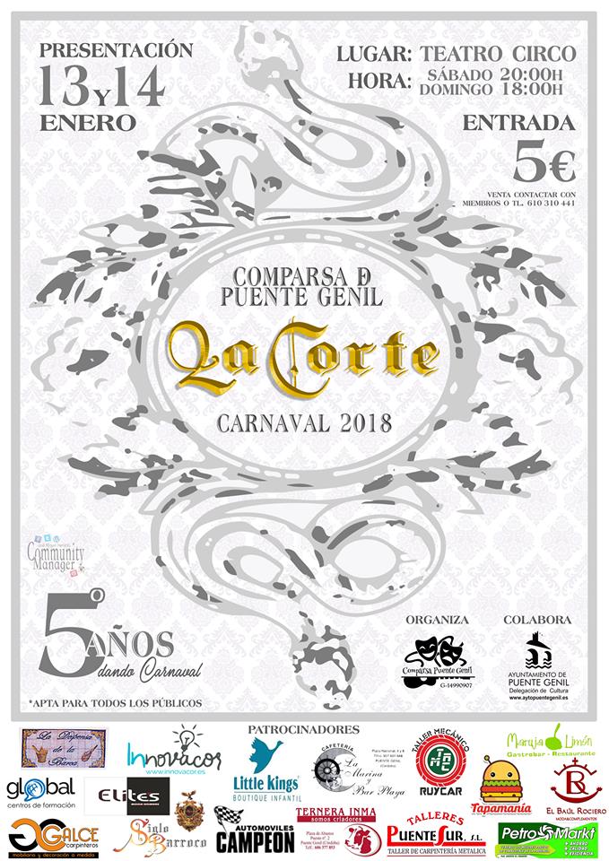 🎫🎭🎶<a href="/ComparsaPG/">Comparsa PuenteGenil</a> 13 y 14 ENE en Teatro Circo. Entrada 5€
<a href="/AytoPuenteGenil/">Ayuntamiento Puente Genil</a> @CaminosDePasion <a href="/OndaCeroPuenteG/">Onda Cero Puente Genil</a> <a href="/grupocomunicatv/">𝐠𝐫𝐮𝐩𝐨𝐜𝐨𝐦𝐮𝐧𝐢𝐜𝐚𝐭𝐯</a> <a href="/cordopolis_es/">CORDÓPOLIS</a> <a href="/andalocio/">Andalocio Córdoba</a> <a href="/kidyplan/">Kidyplan Córdoba</a> @campisurcordoba <a href="/viveandalucia/">Vive Andalucía</a>