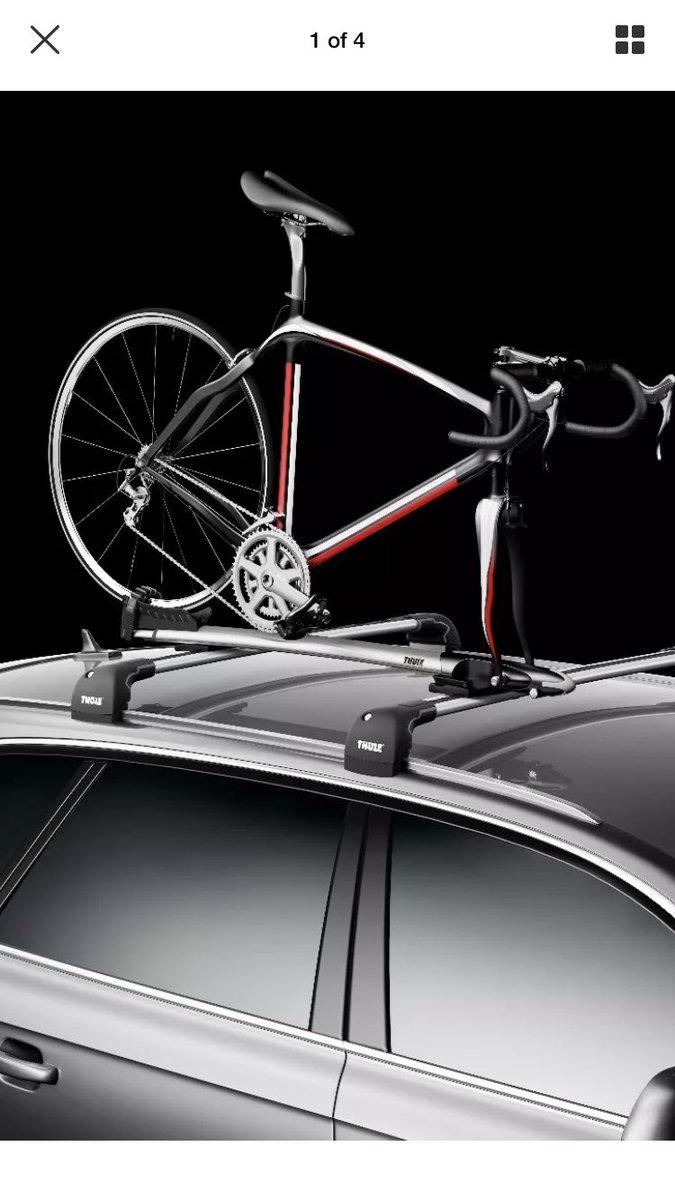 TeamPie1's tweet photo. I’ve got two roof mounted Thule racks for sale that take a full bike  and one that holds the front wheel. £170 for the lot #PieBay https://t.co/xE33CzwwGp