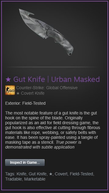 ♠️ CSGOBounty ♠️ Twitter: "🎁 NEW GIVEAWAY - GUT KNIFE URBAN MASKED | FT 🔪 TO ENTER: - FOLLOW ✔️ - RT ✔️ -TAG TWO FRIENDS ✔️ ⏱️Winner picked in 6 hours ⏱️ https://t.co/ItPLwNZxKJ" / Twitter