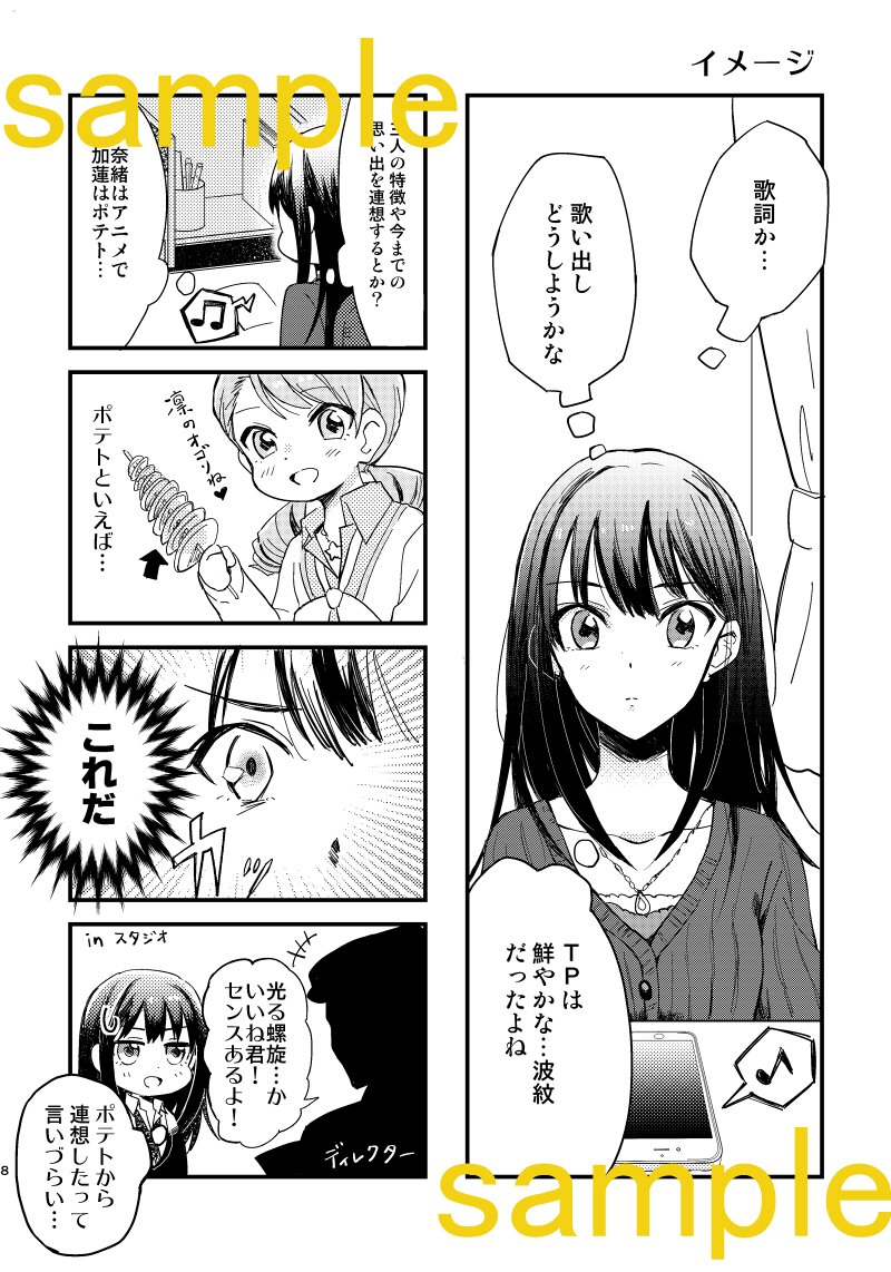 冬コミの新刊情報です。『TRINITY TALK』16p/A5/300円 りんなおかれんのゆるい4コマ風の本になります。なお書店委託予定はありませんのでご了承ください。 