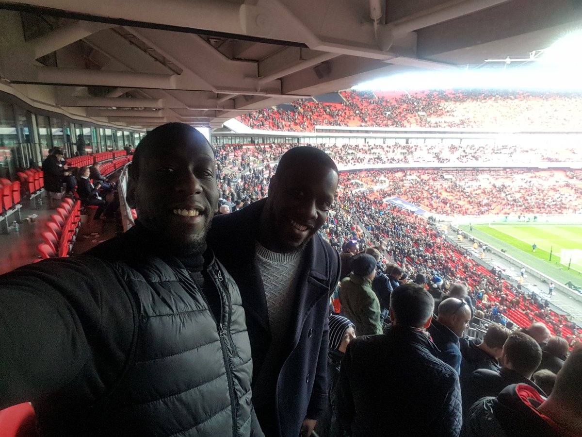 We work. We play. We watch others work &amp; play. Nice to hang with <a href="/TrebleZ/">🇬🇾GraceChild 🇯🇲</a> outside of music and relax. Congrats to #harrykane on breaking <a href="/alanshearer/">Alan Shearer</a> record. <a href="/wembleystadium/">Wembley Stadium</a> #elevate #workhardplayhard <a href="/premierleague/">Premier League</a>