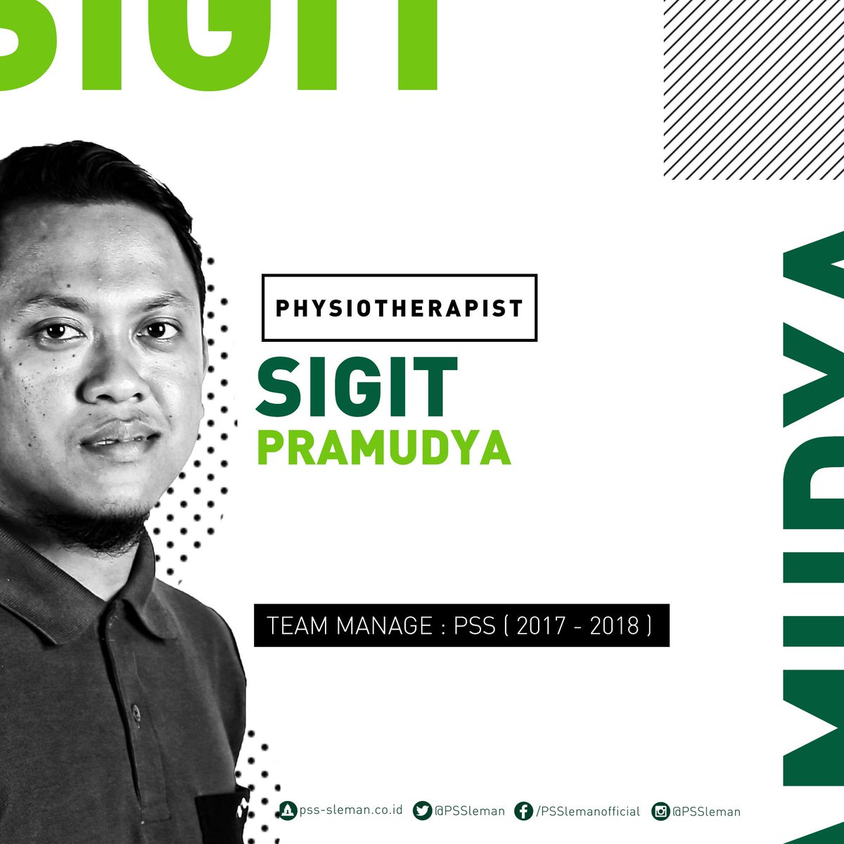 PSSleman's tweet photo. Resmi @sigitpramudya1 kembali menjadi fisioterapis PSS musim 2018. https://t.co/v2FiG55UEv
