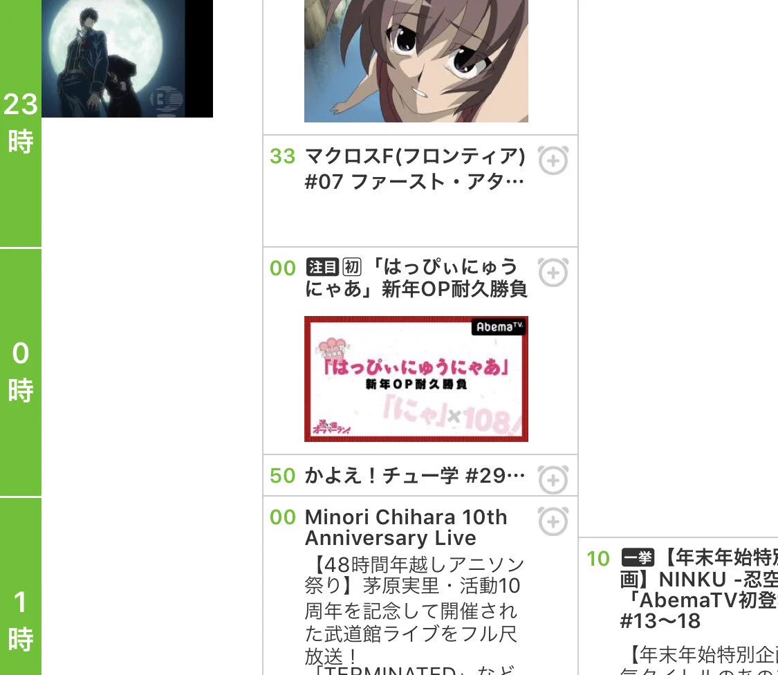 除夜の鐘代わり？AbemaTVの新春番組がアニメOPだけを108回連続耐久放送ｗ