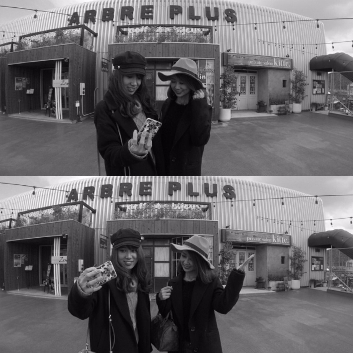 0422mitsuki's tweet photo. 姫路にぶらり🚗💨
ARBRE PLUSってとこ可愛いとこばっかりで癒された1日☺️♡
今日も何回目って感じのリンクコーデってやつ🖤🖤✨（笑） https://t.co/FvaLVGWPgK