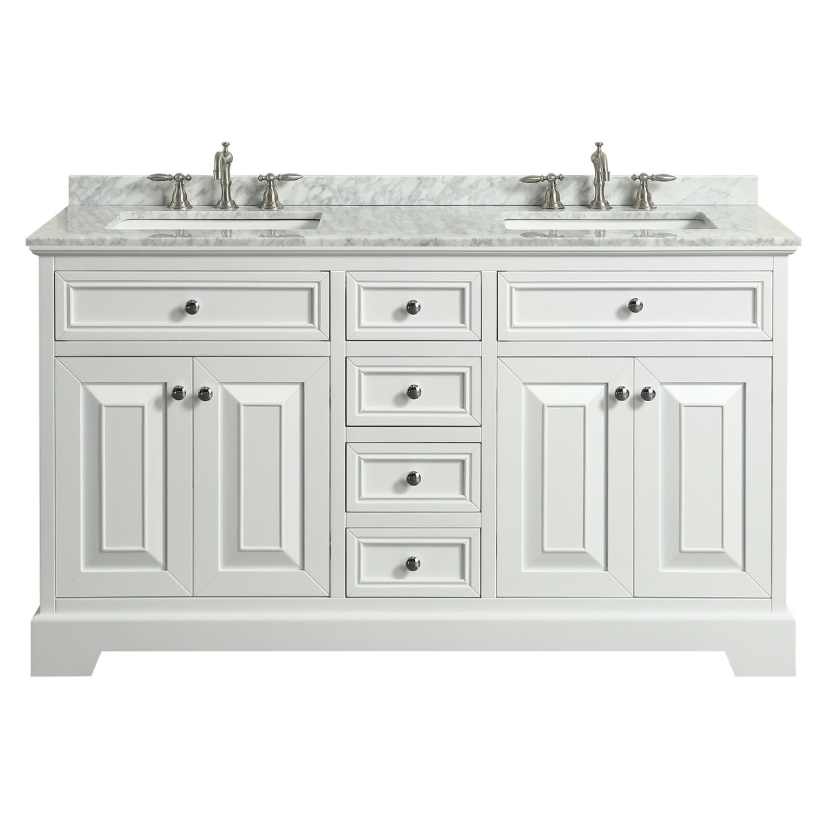 New Arrival Bathroom Vanities :)
The beautiful and eye-catching Eviva Monroe 60 Inch!! 
This traditional double sink vanity been beautifully designed to add elegance and luxury to your home.
Available in White and Grey. Visit:eviva.us