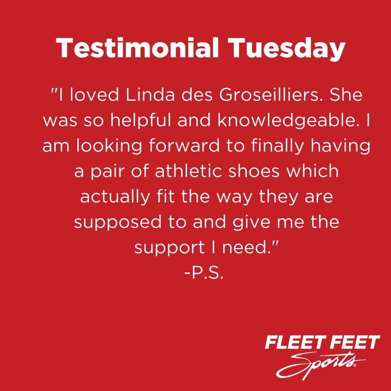 #TestimonialTuesday Ending the last week of the year with these kind words from a happy customer! #HappyNewYear #HappyNewYOU #FleetFeet