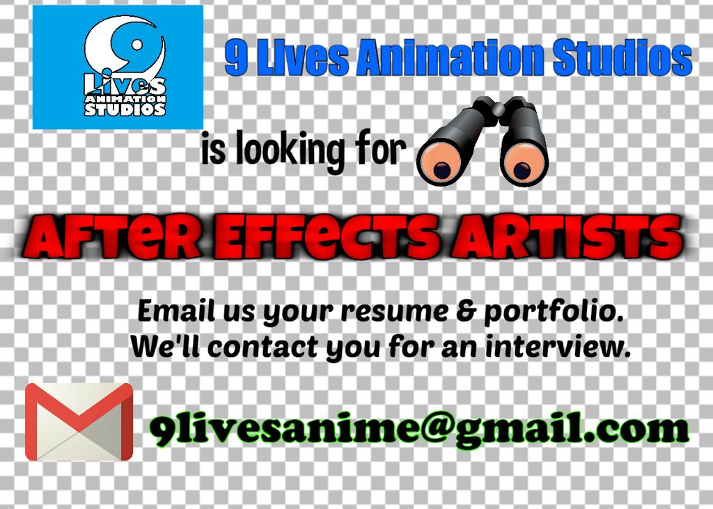 9livesanimation's tweet photo. We're hiring!!! Email us your resume &amp; portfolio &amp; we'll get back to you for an interview! Pls also refer your friends.
#anime #animation #animationwork #9livesanimation #AfterEffects #Hiring #philippinestudio #animationstudio #job #jobopening #freelance #employment #career https://t.co/H0TH584OGd