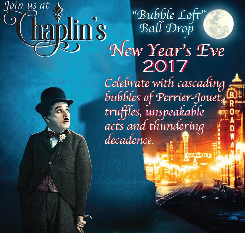 chaplinsdc's tweet photo. There are but 5 days left in 2017 - get ready to ring in the new year in style and decadence! To join us in the Bubble Loft, make a reservation upstairs before 11pm and watch the ball drop with us! https://t.co/7EXn6XrbbN
