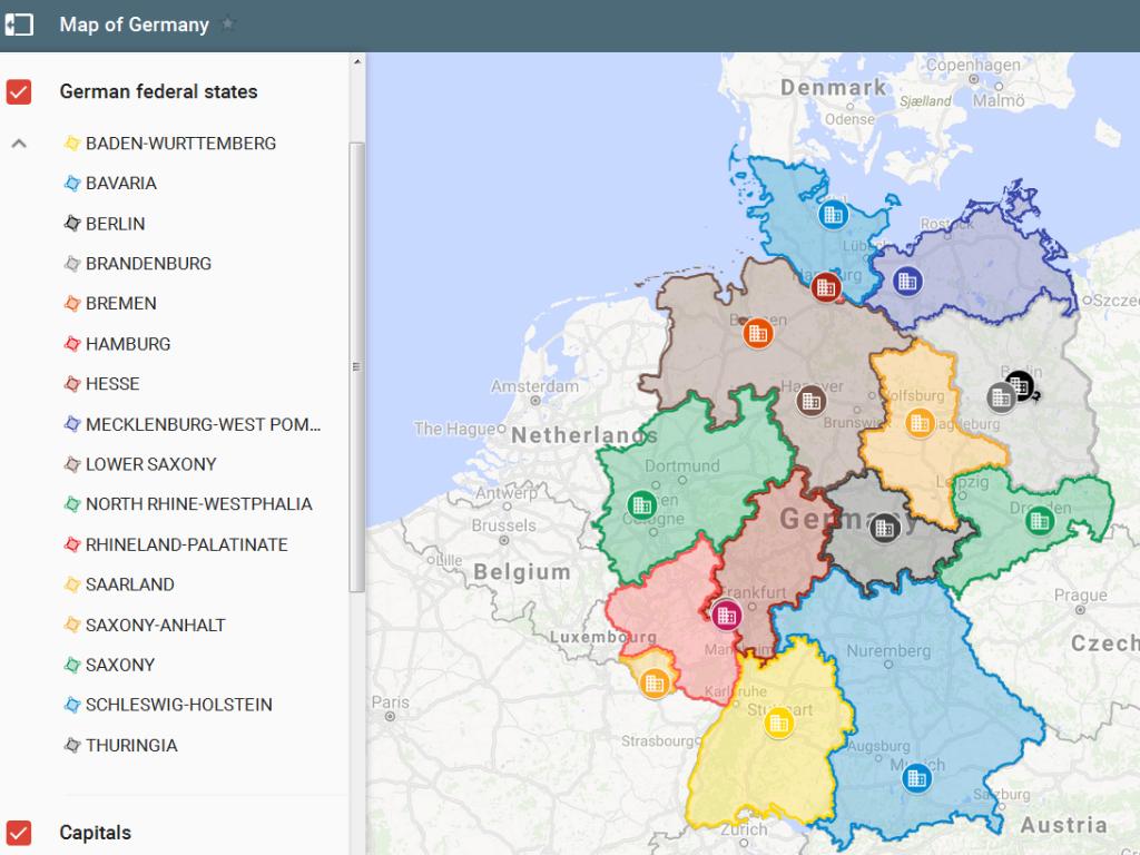 german states and capitals map