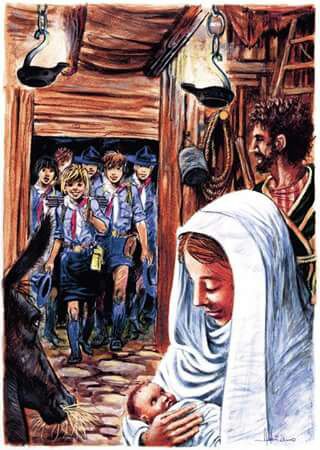 Feliz Navidad!
«.Hoy les ha nacido en la Ciudad de David un Salvador, que es Cristo el Señor. Esto les servirá de señal: Encontrarán a un niño envuelto en pañales y acostado en un pesebre».

#gsiluvatar #entodoamaryservir #scouts