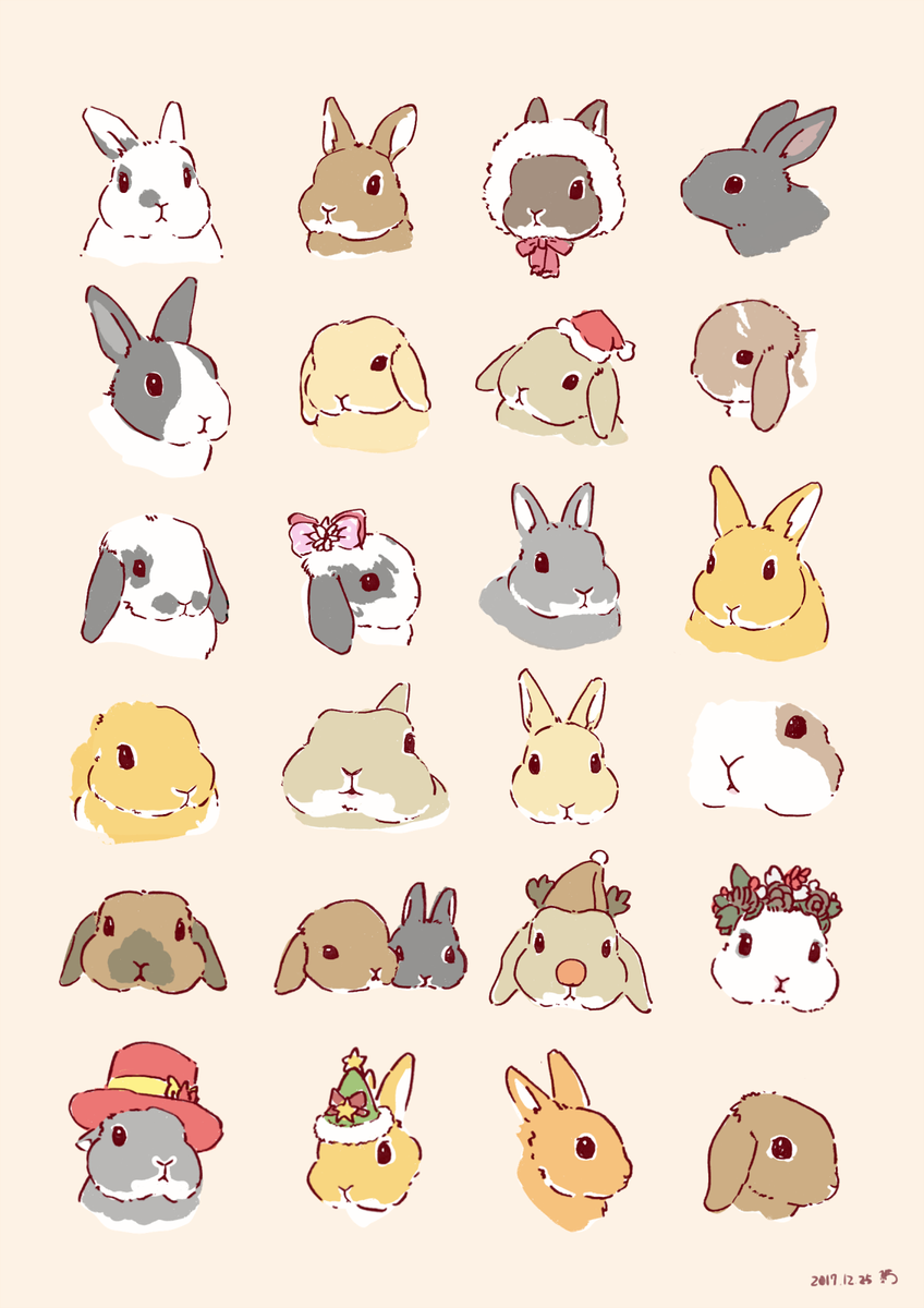 「イブに見たうさぎの皆さんです(シャンシャンシャン…) 」|大賀一五🐰のイラスト