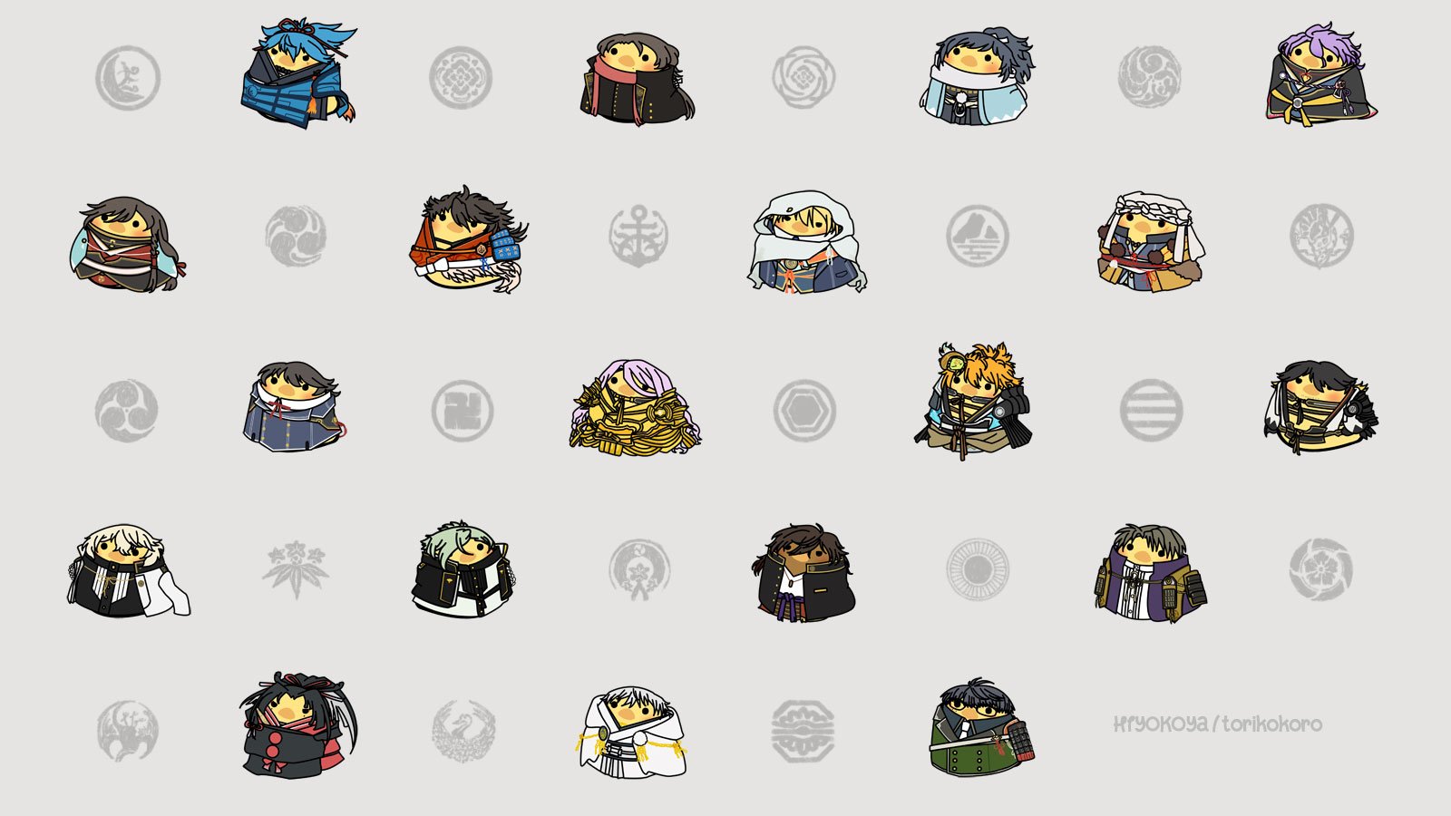 とりこころ 素体のひよこをリニューアルしてからとうらぶ ひよこ今日までに39匹 内番などを含めると50匹らしい 描いていたようです せっかくなのでpc用壁紙 1600 900 作りましたので よろしければぺしっとパソコンを飾ってやってください T