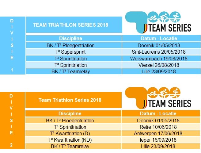 Laatste dagen om in te schrijven voor de T³ Series 2018! Opgelet: T³ kalender werd ondertussen lichtjes gewijzigd! teamtriathlonseries.be