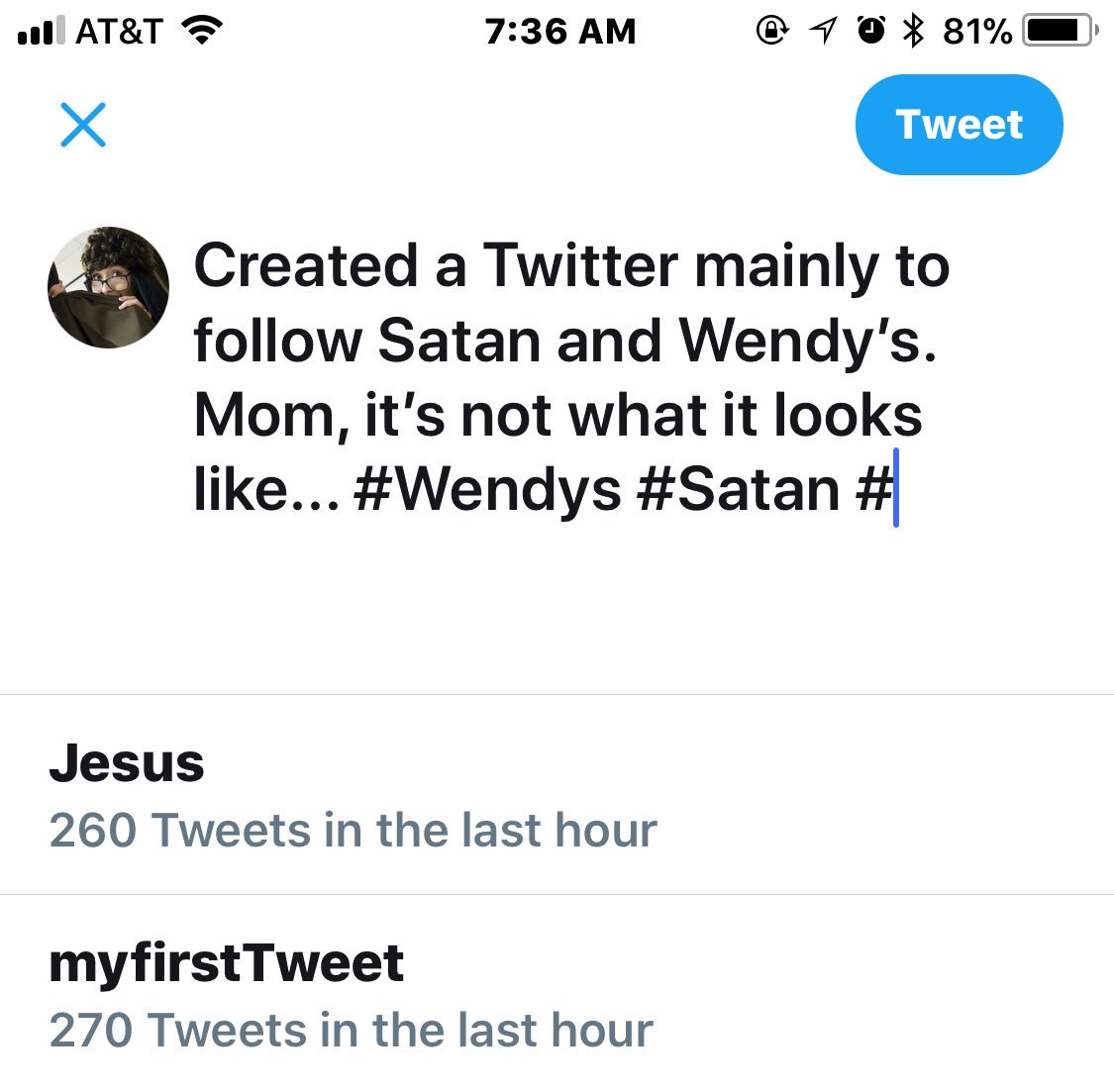 SometimesItsAw1's tweet image. Created a Twitter mainly to follow Satan and Wendy’s.  Mom, it’s not what it looks like... #Wendys #Satan #somebodyiswatching #thisisawkward