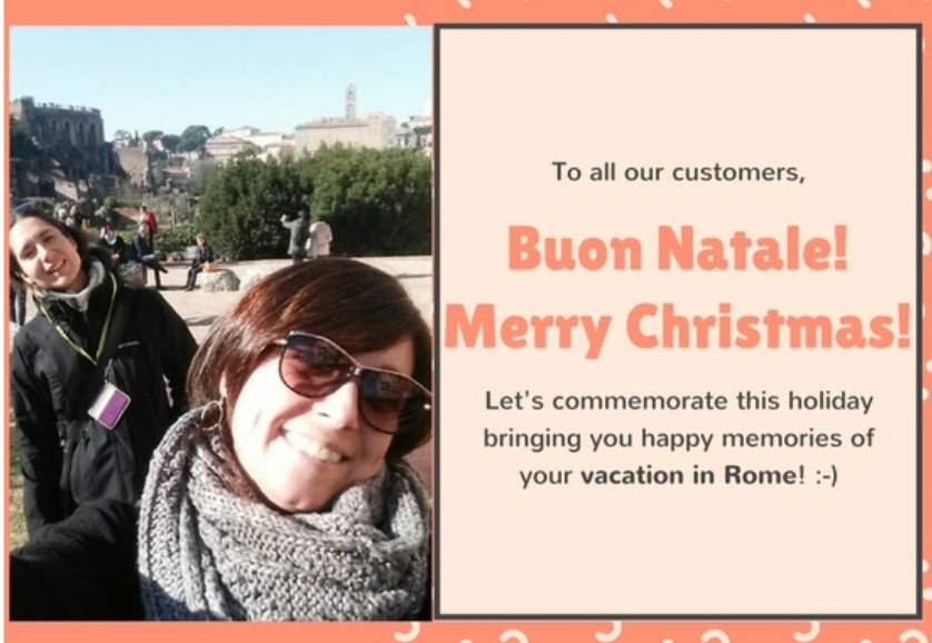 JoyOfRome's tweet photo. Merry Christmas to all our friends everywhere in the world! 
Lots of Joy, happiness and happy vacation vibes from your guides in Rome 
#joyforever #joyofrome #christmasinrome https://t.co/lBgLO4jCgJ