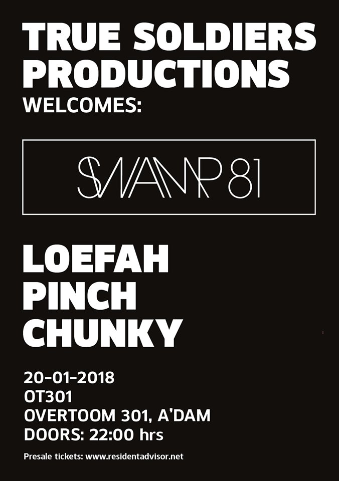 OT301's tweet photo. Looking forward to the @SWAMP81 label night in January with @Loefah, @TectonicPinch and @mcrCHUNKY. Hosted by @TSPAmsterdam https://t.co/8Ir8x49Eba #swamp81 #loefah #tectonic #rinsefm https://t.co/ONtBysI6Gc